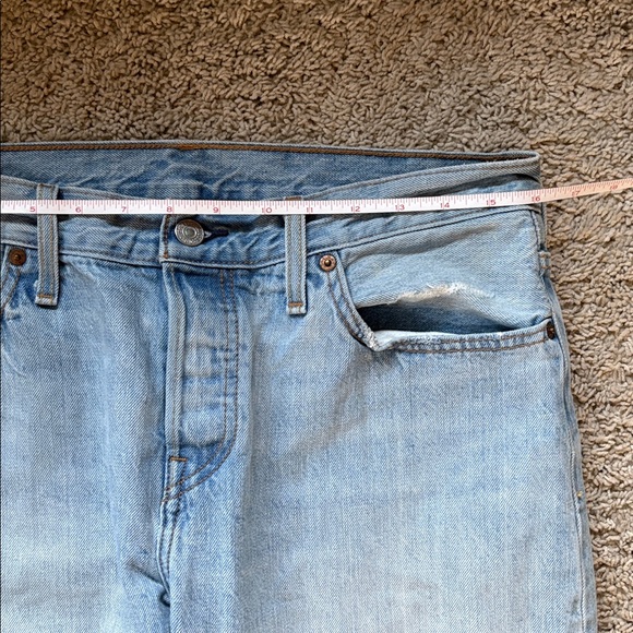 Levi's 501 Light Blue Distressed Boyfriend Jeans - Picture 10 of 12